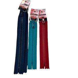 YKK Activewear Nylon Closed End Zippers 7 Inch Choose Color Red Turquoise Navy